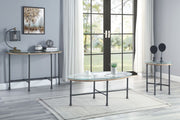ACME Brantley - End Table - Clear Glass & Sandy Gray Finish | Meri Furniture