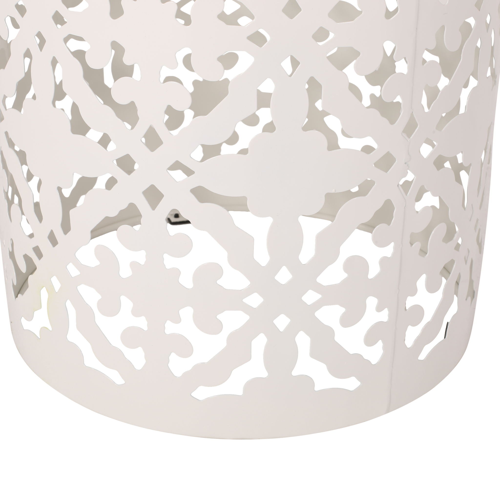 Airy - Outdoor Side Table With Lace Cut Design And Metal Frame