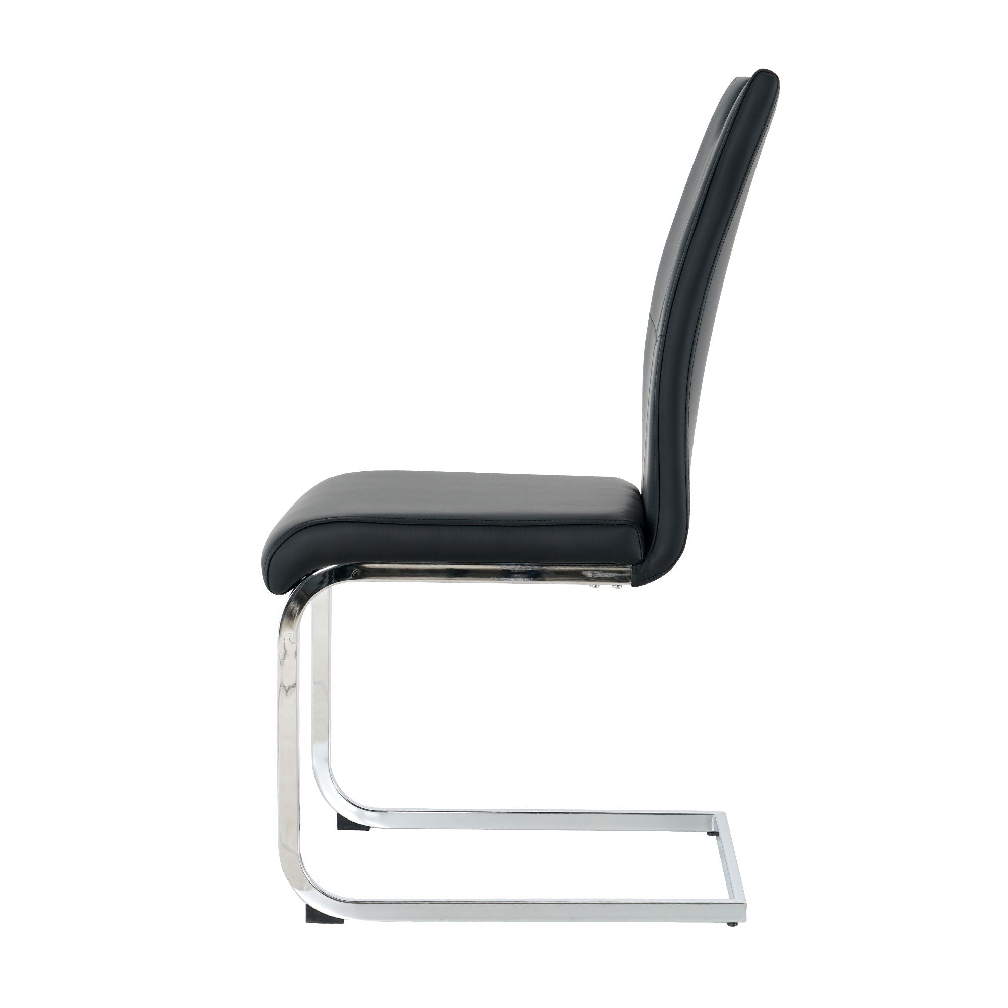 Modern Dining Chairs With Padded Seat And Metal Legs