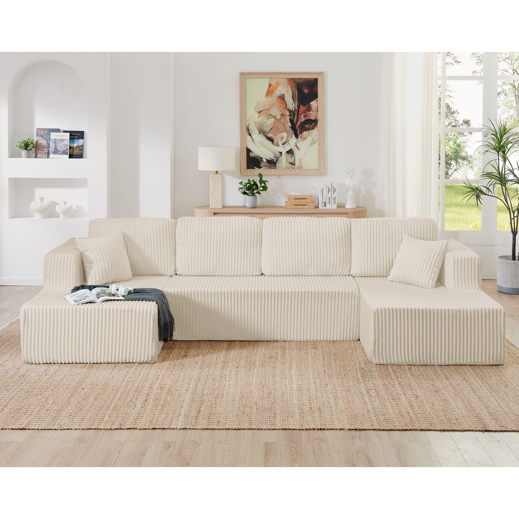 Modern Minimalist U - Shape Modular Sectional Sofa