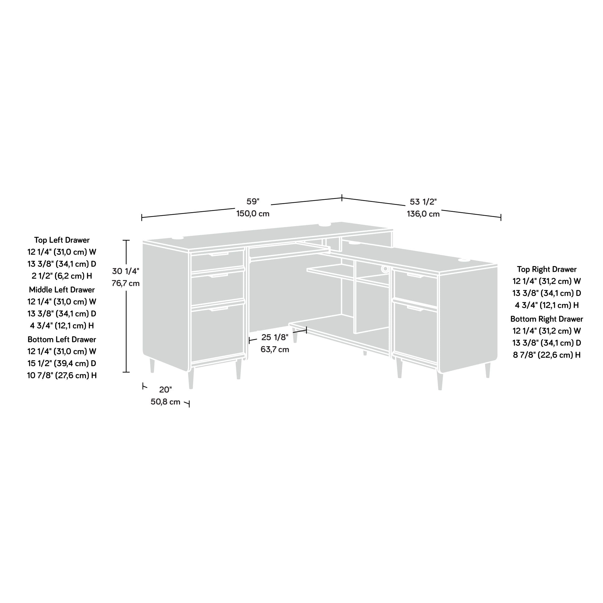 L-Shaped Desk in Grand Walnut