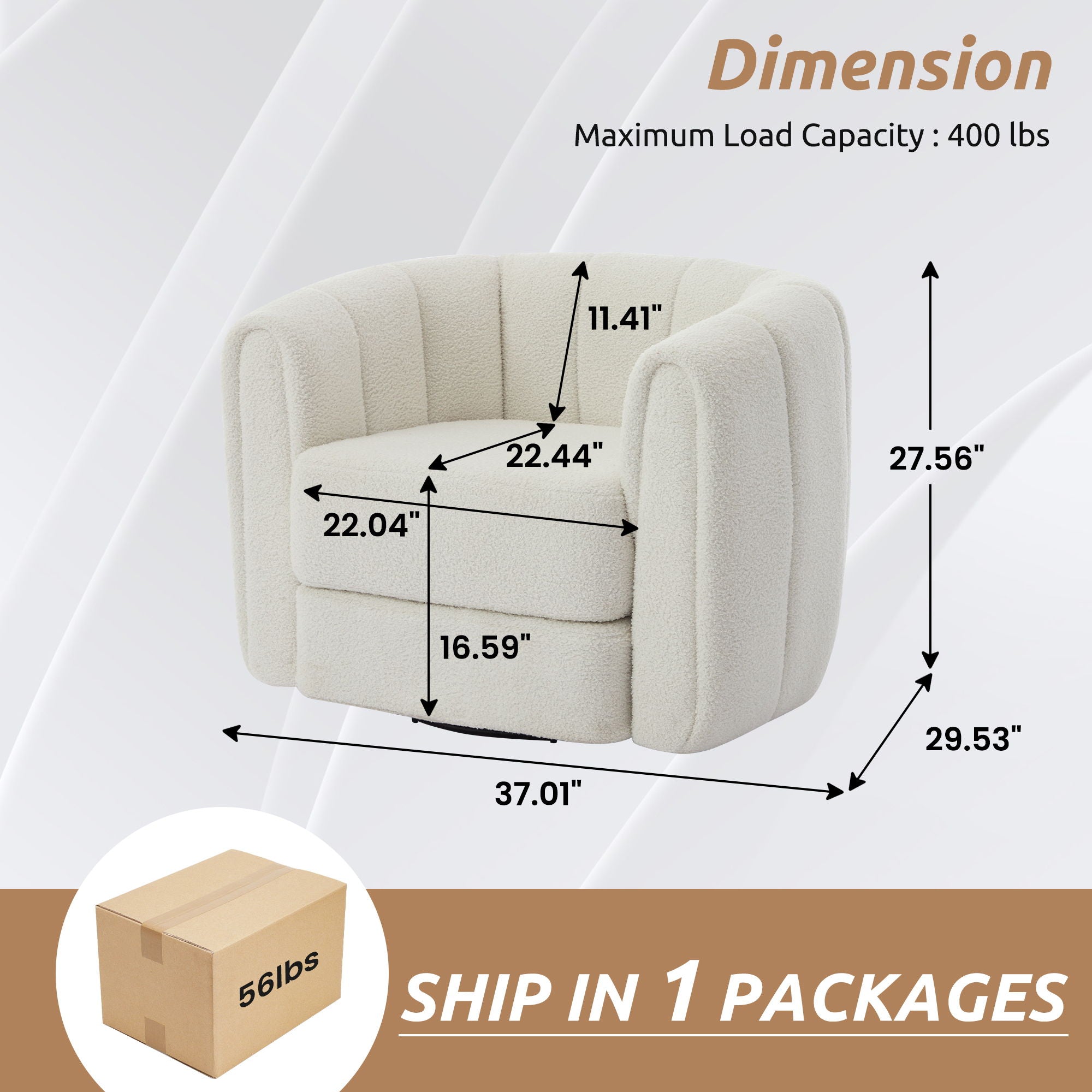 Swivel Accent Chair Wide Upholstered For Living Room