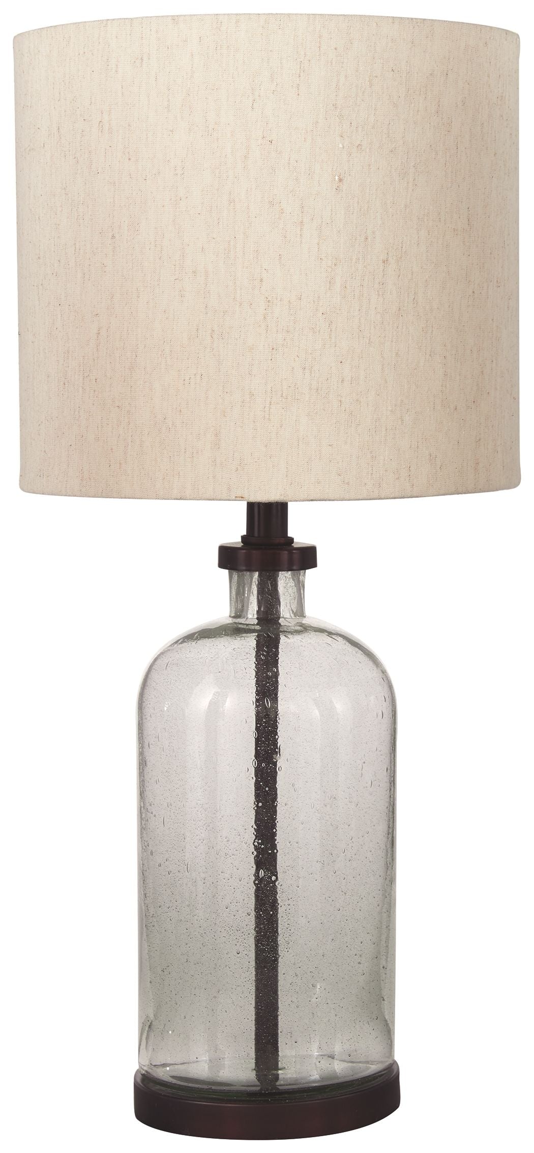 Ashley Furniture Bandile - Clear / Bronze Finish - Glass Table Lamp | Meri Furniture