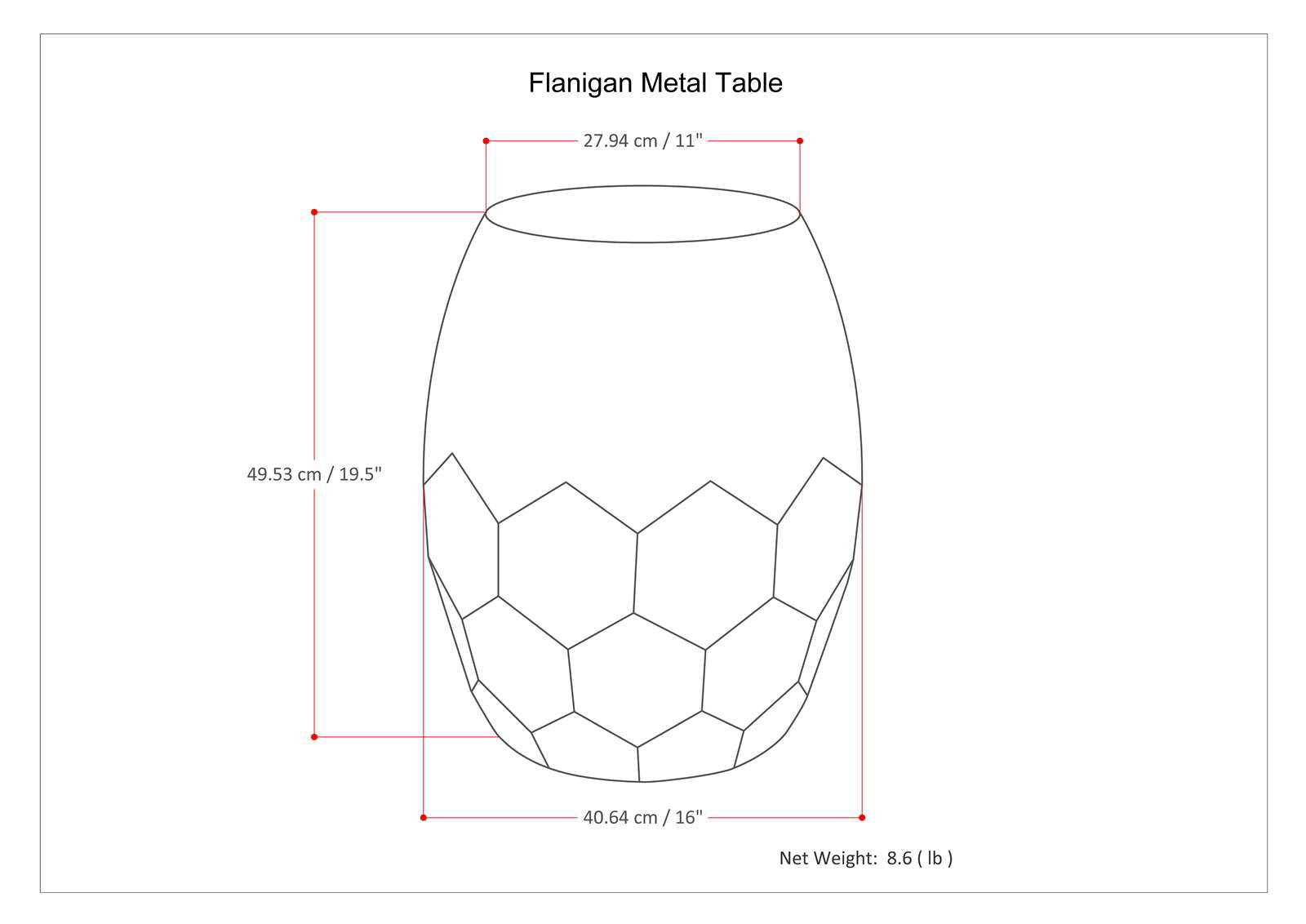 Flanigan - Hand Crafted Metal Accent Table