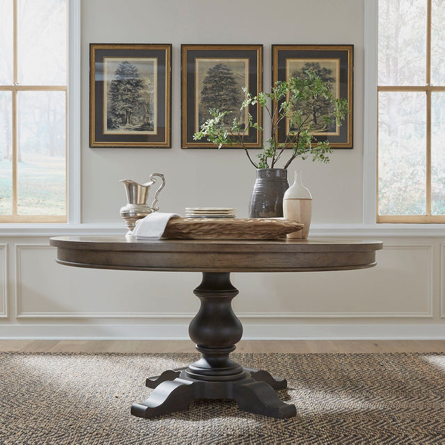 Liberty Furniture Americana Farmhouse - Optional Pedestal Table - Dark Brown | Meri Furniture
