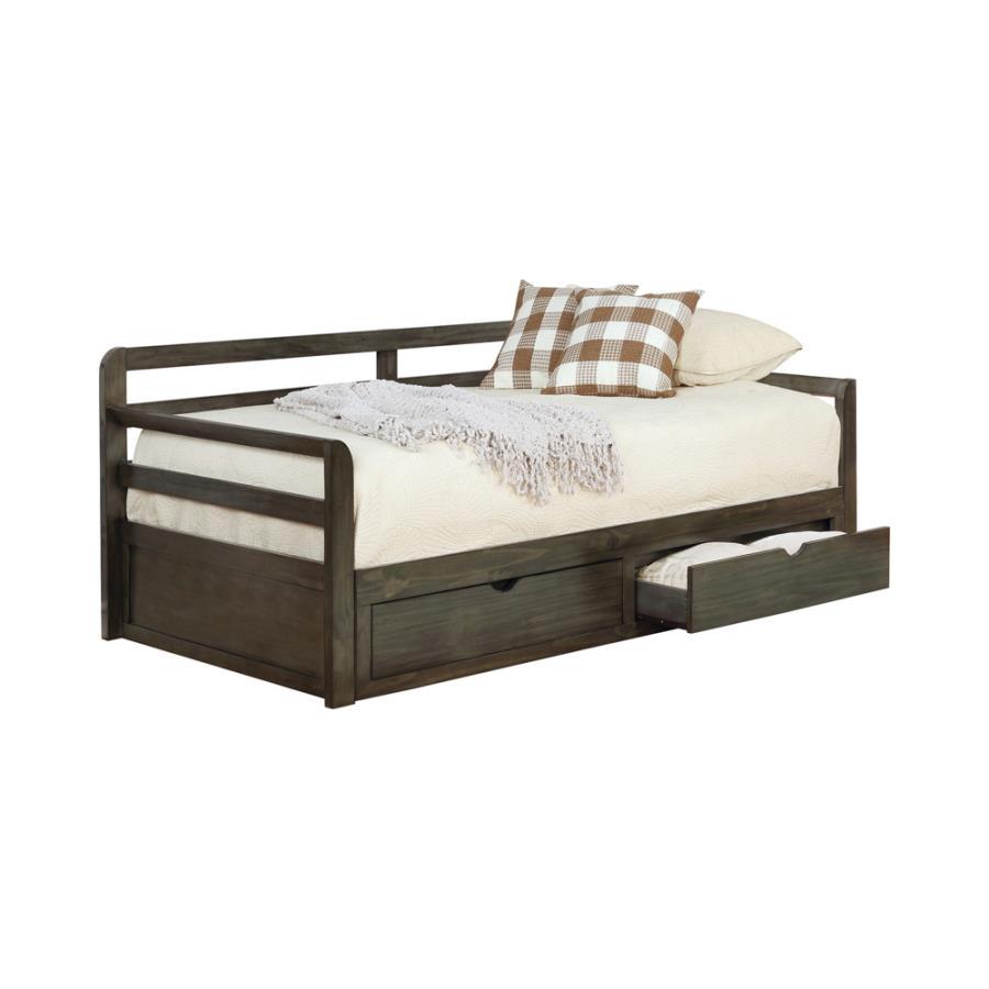 Coaster Fine Furniture Sorrento - 2-Drawer Twin Long Daybed With Extension Trundle - Gray | Meri Furniture