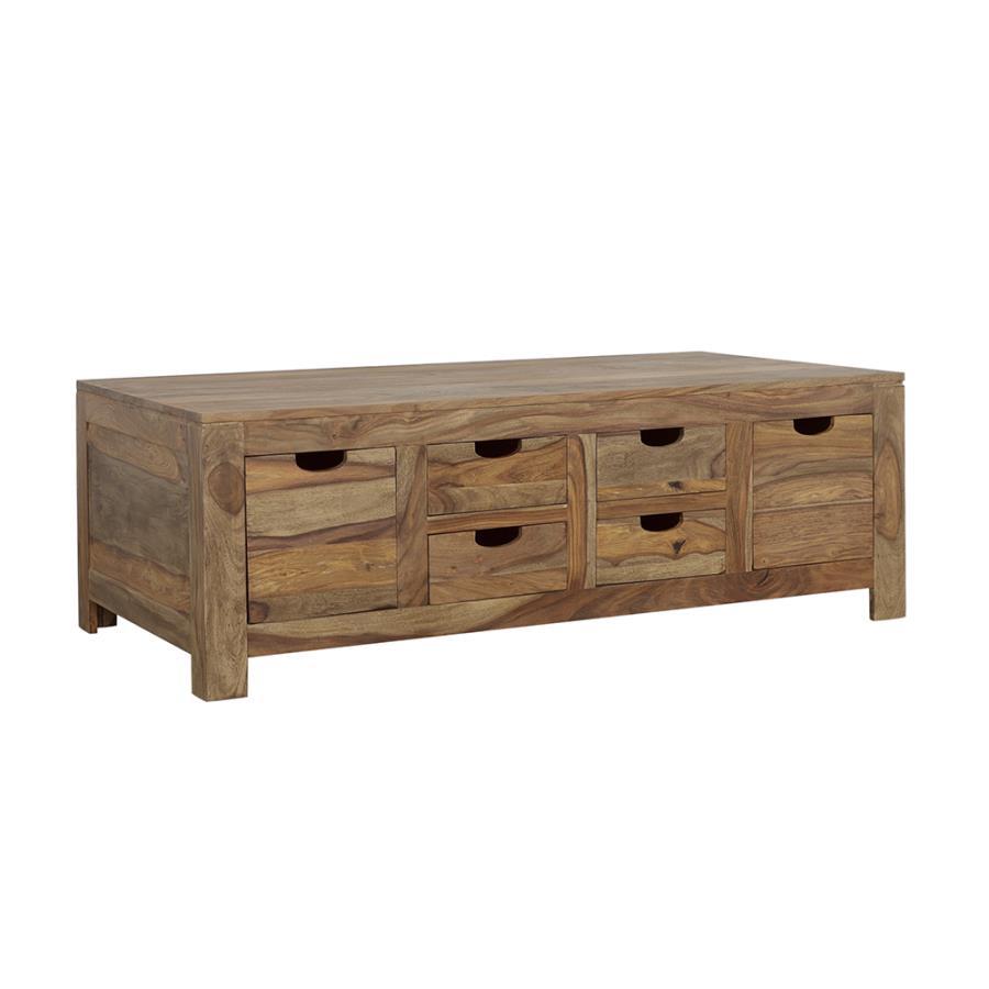 Coaster Fine Furniture Esther - 6-Drawer Solid Wood Coffee Table - Natural | Meri Furniture