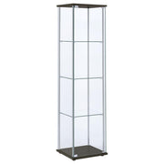 Coaster Fine Furniture Bellatrix - 4-Shelf Clear Glass Curio Cabinet | Meri Furniture