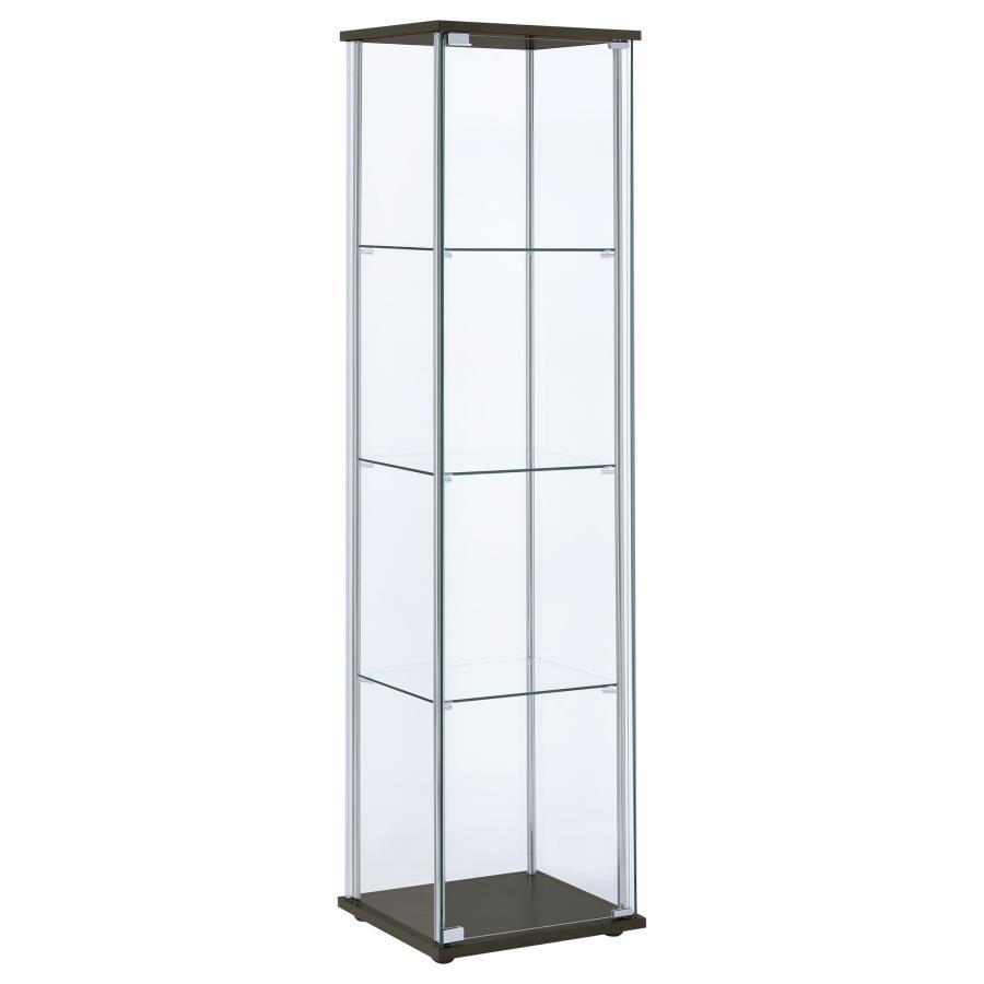Coaster Fine Furniture Bellatrix - 4-Shelf Clear Glass Curio Cabinet | Meri Furniture
