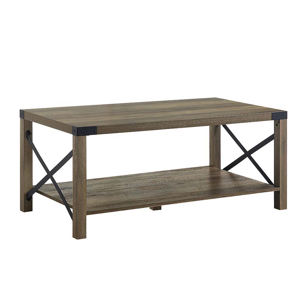 ACME Abiram - Coffee Table - Rustic Oak Finish | Meri Furniture