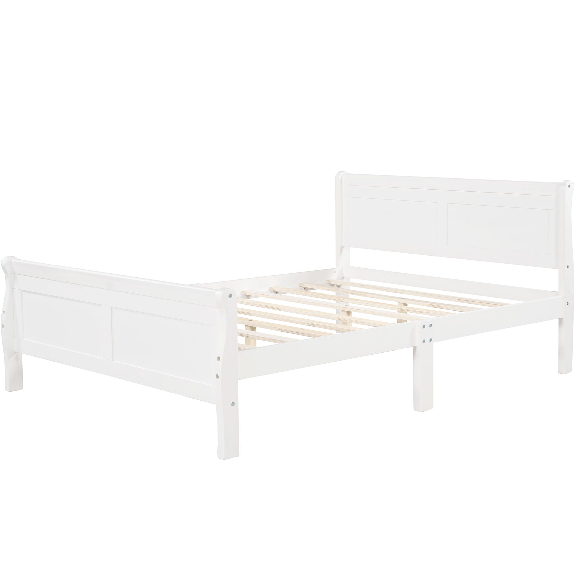 Platform Bed Frame Mattress Foundation Sleigh Bed With Headboard / Footboard / Wood Slat Suppor