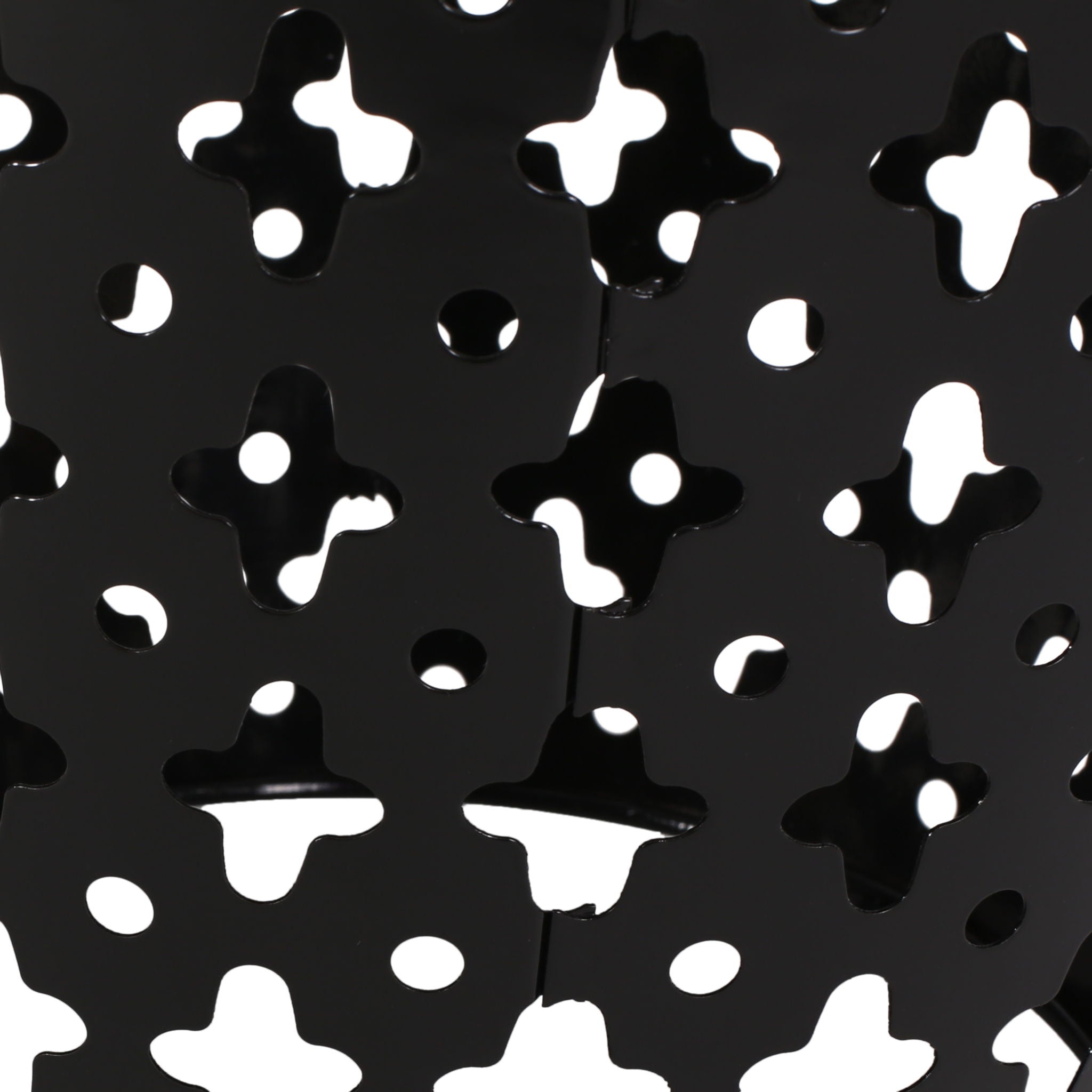 Modern Outdoor Metal End Table Set With Durable Iron Frame - Black