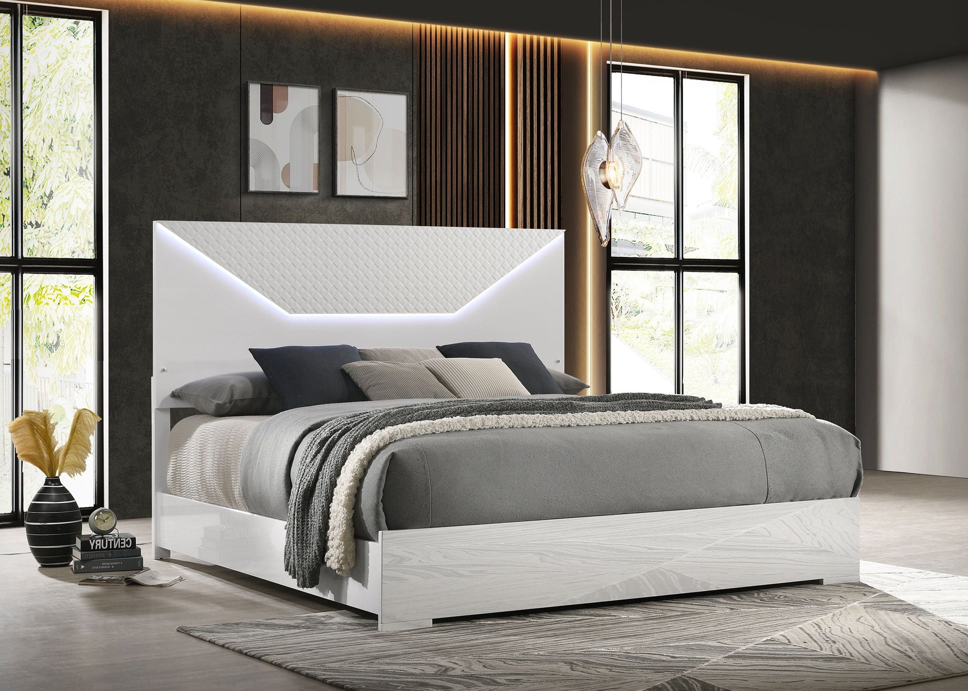 Coaster Fine Furniture Ives - Panel Bed LED Headboard | Meri Furniture