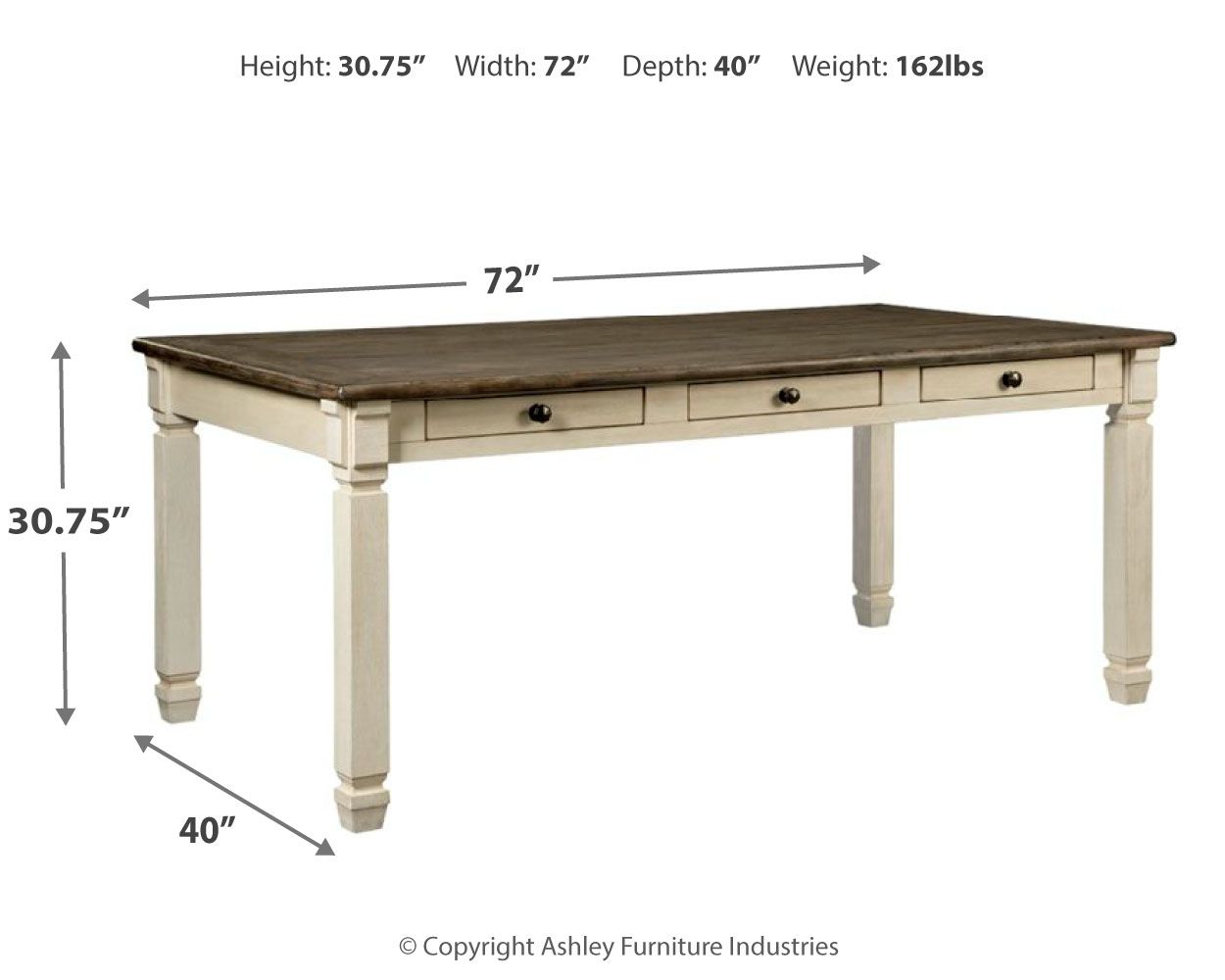 Signature Design by Ashley® Bolanburg - Beige - Rectangular Dining Room Table | Meri Furniture