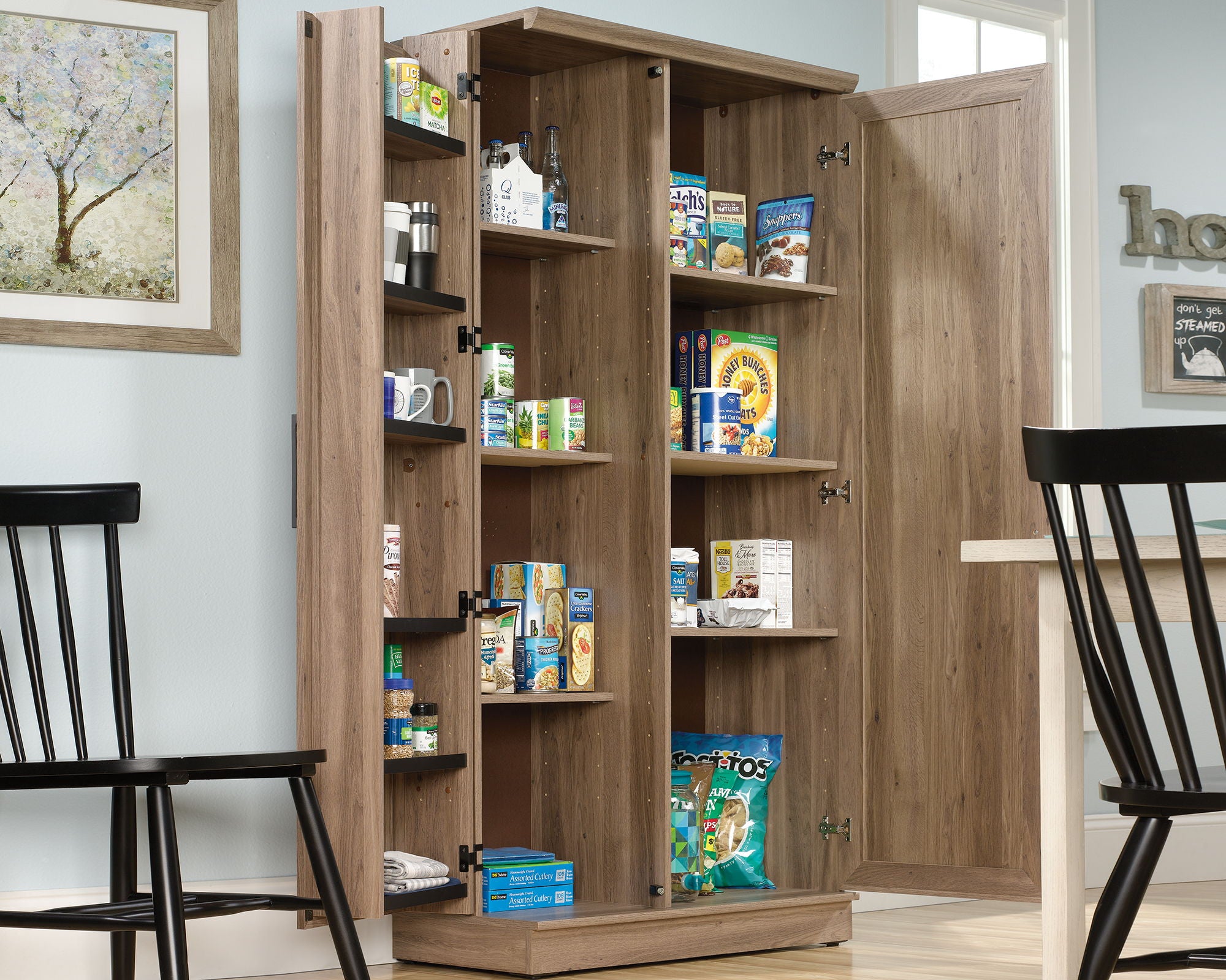 Tall Storage Cabinet in Salt Oak