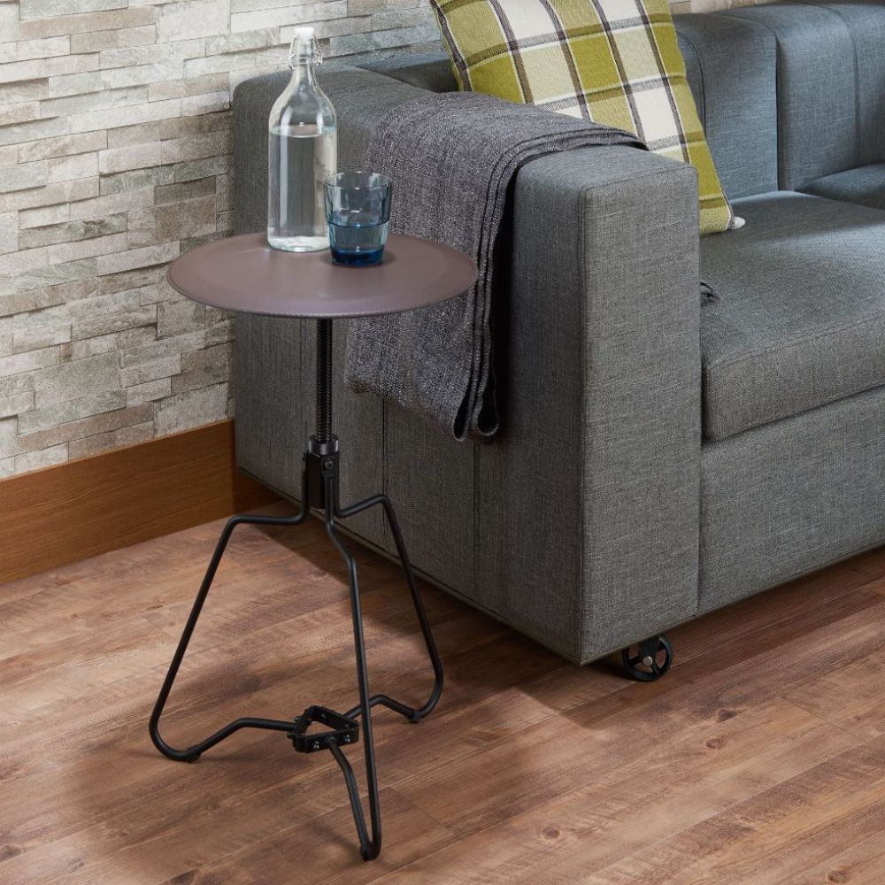 ACME Sada - End Table - Espresso & Sandy Black | Meri Furniture