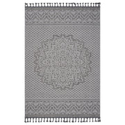 Guros - 6' X 9' Medallion Indoor / Outdoor Area Rug - Gray / White