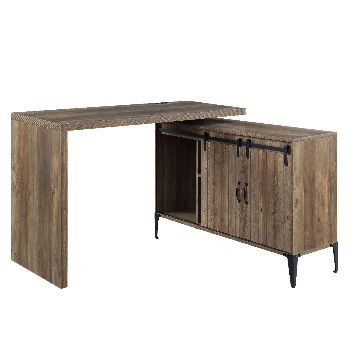 ACME Zakwani - Writing Desk - Rustic Oak & Black Finish - 36" | Meri Furniture