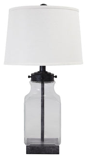 Ashley Furniture Sharolyn - Transparent / Silver Finish - Glass Table Lamp | Meri Furniture