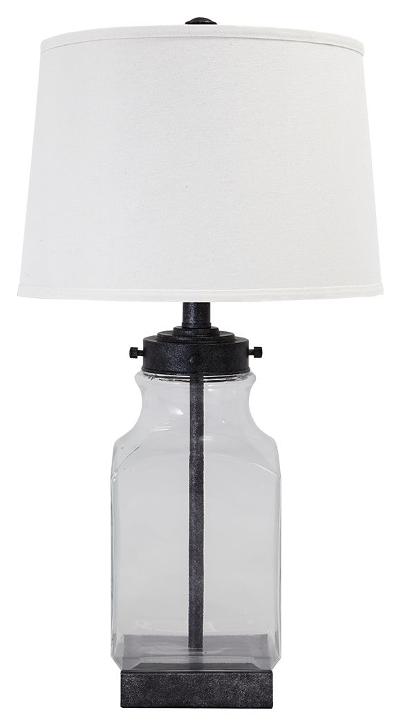 Ashley Furniture Sharolyn - Transparent / Silver Finish - Glass Table Lamp | Meri Furniture