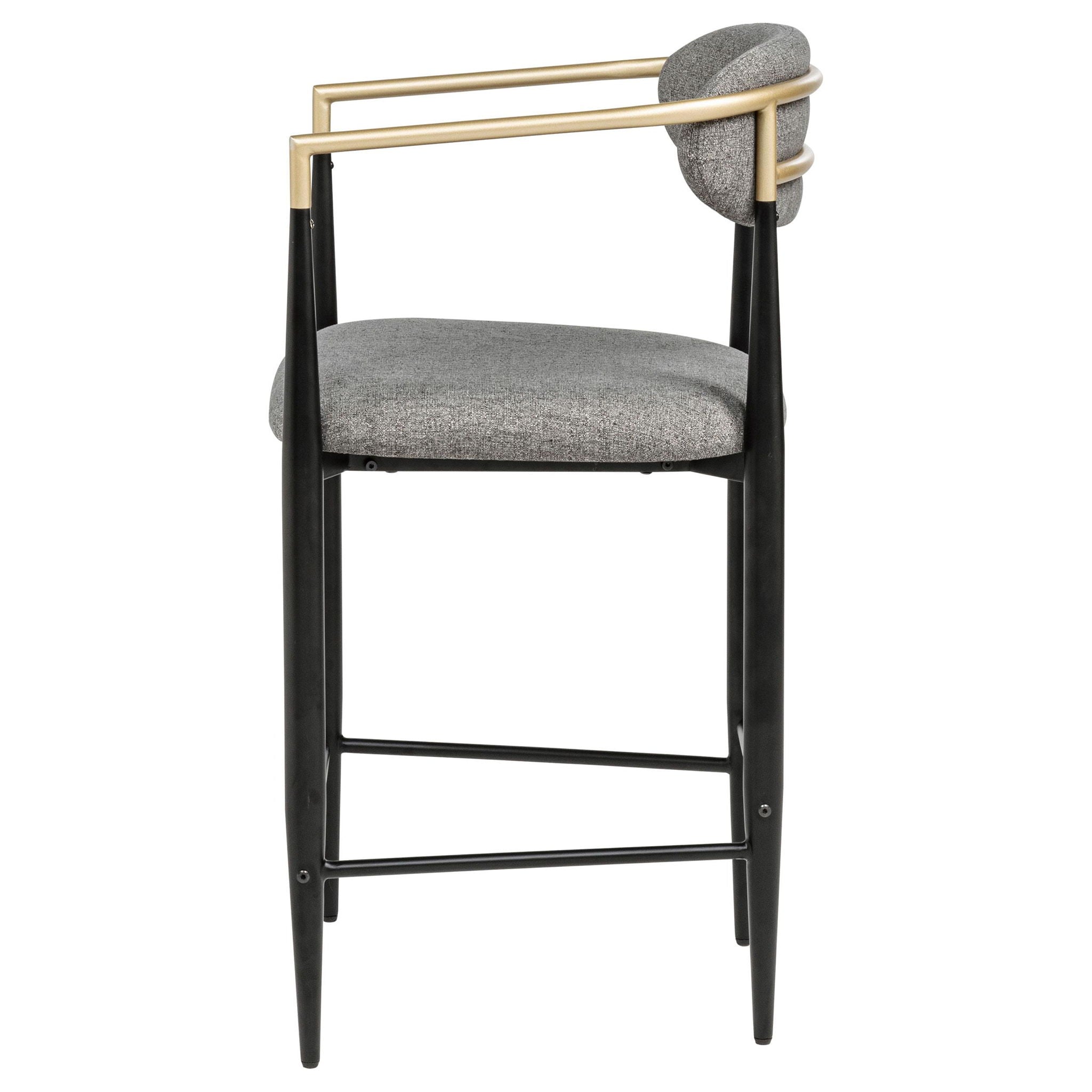 Tina Fabric Upholstered Counter Chair Dark Grey (Set of 2)