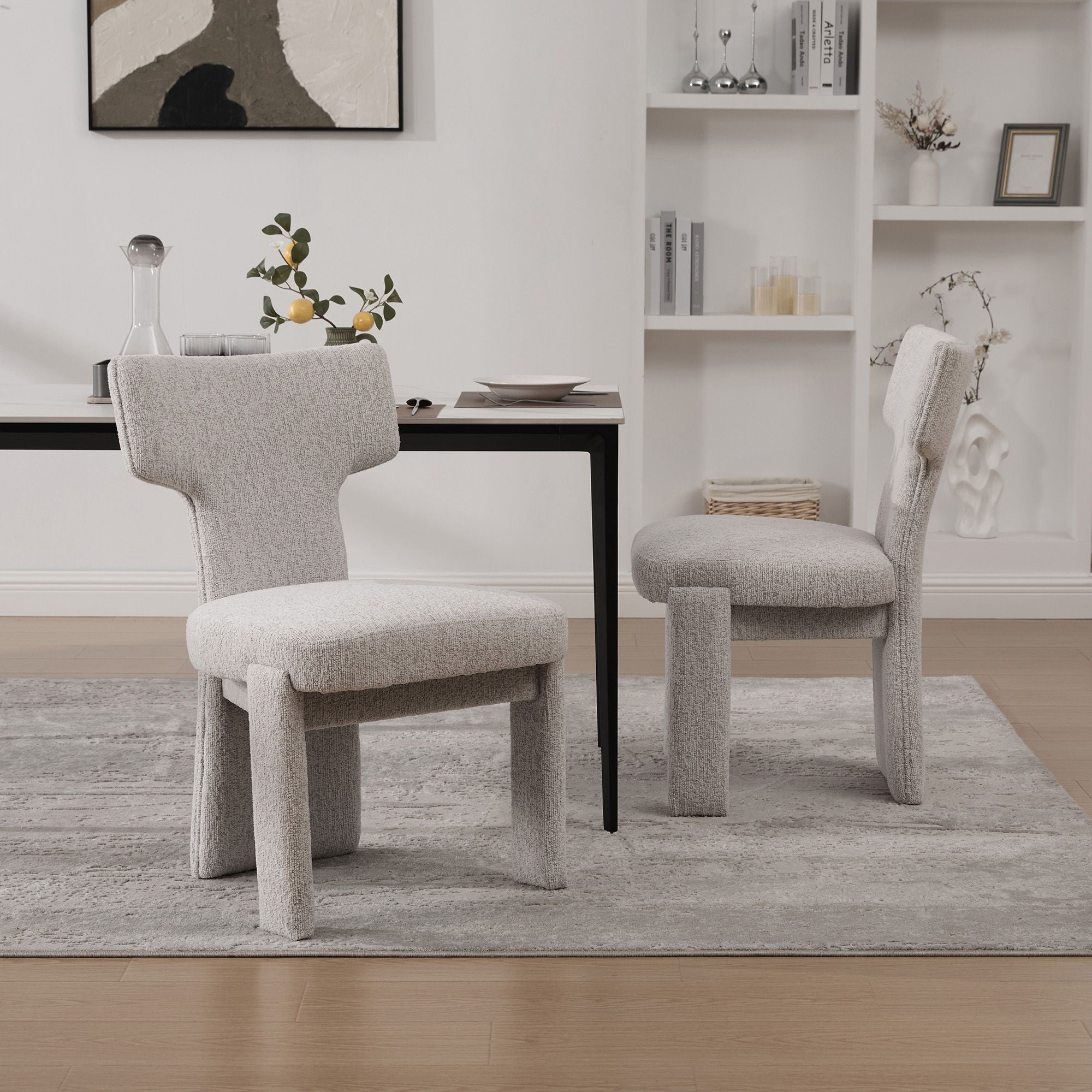 Armless Curved Back Accent Chairs