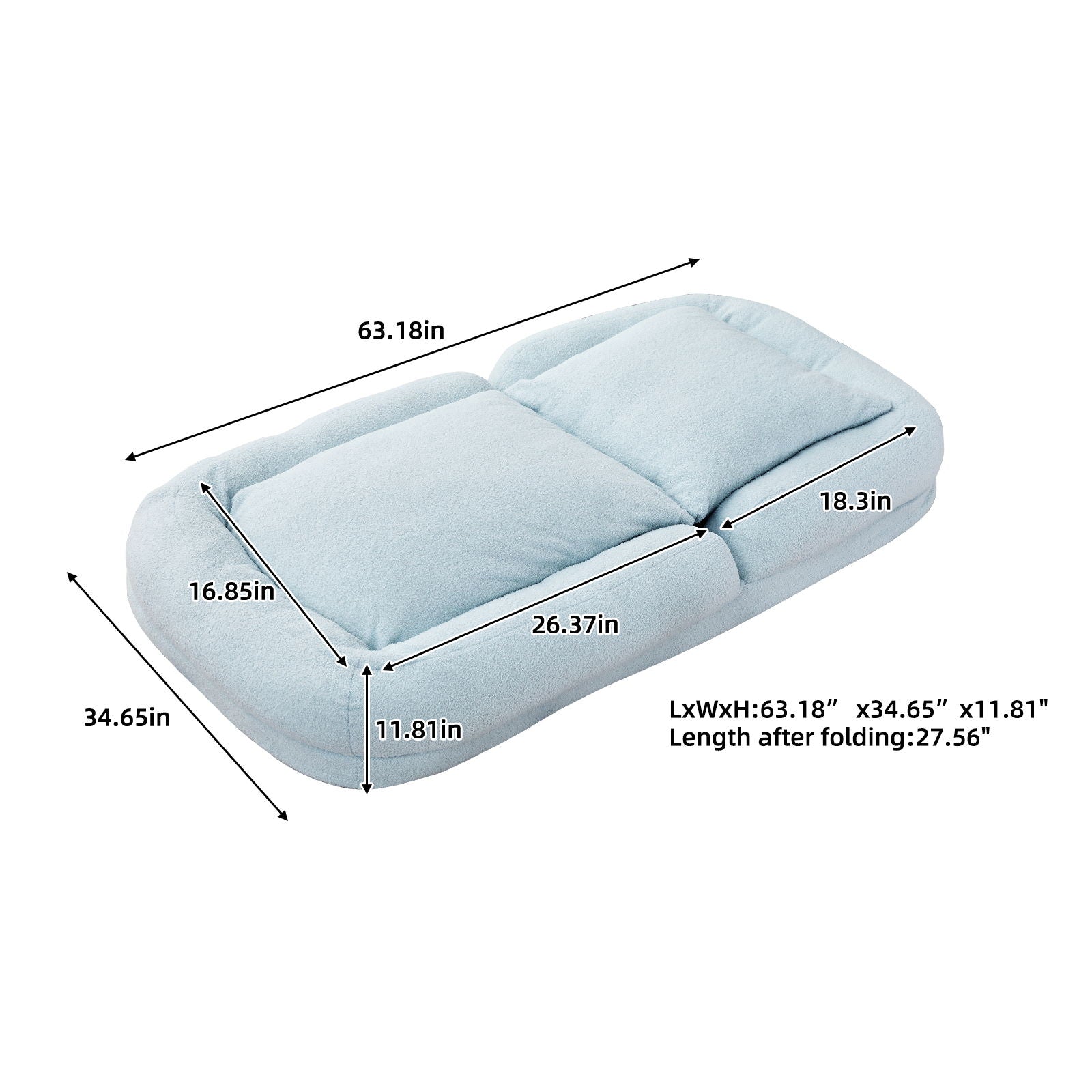 Contemporary Folding Sofa Chair With 5 Adjustable Positions For Gaming, Meditation, And Relaxation