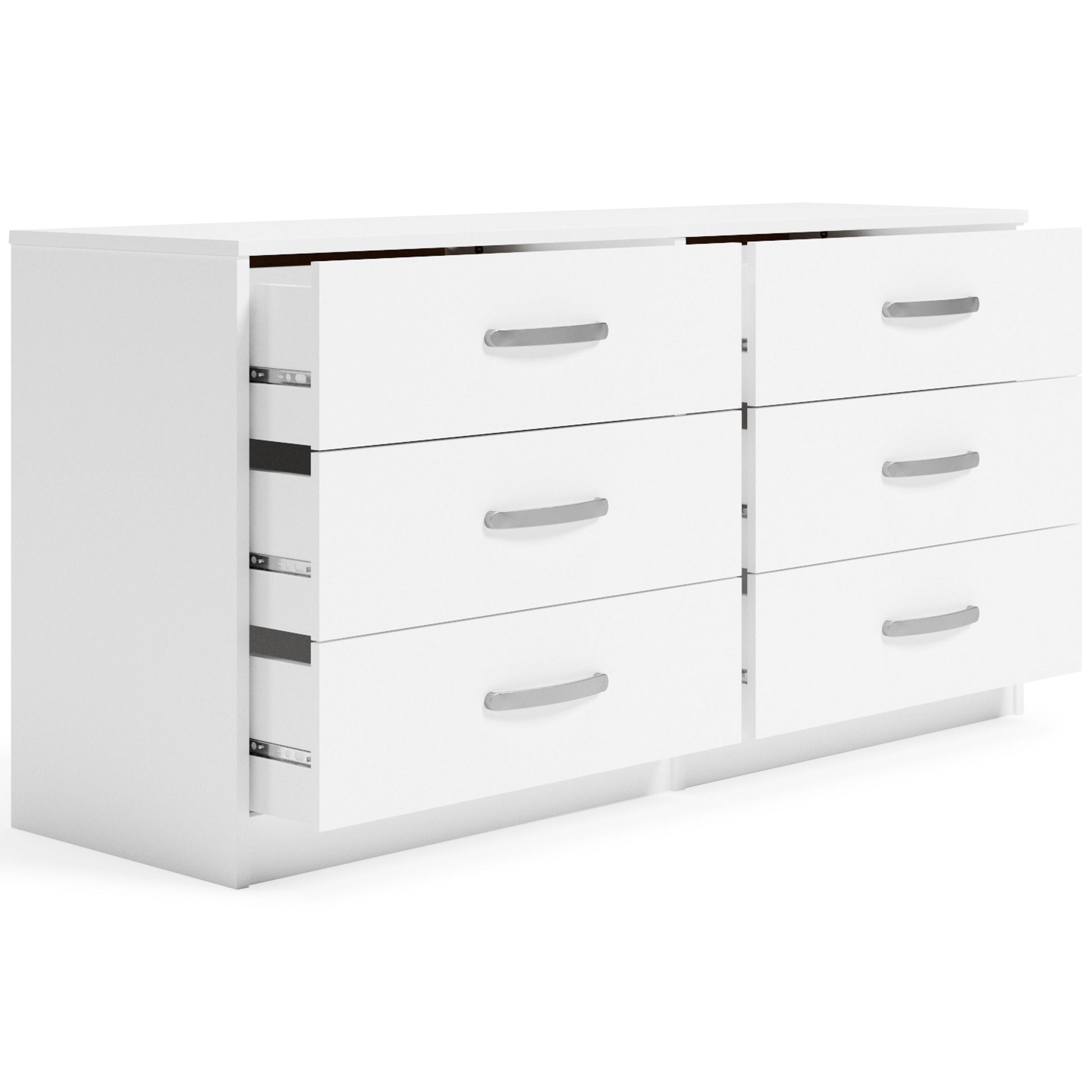 Signature Design by Ashley® Flannia - White - Six Drawer Dresser - 29'' Height | Meri Furniture