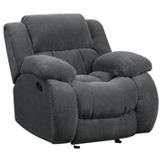 Coaster Fine Furniture Weissman - Upholstered Padded Arm Glider Recliner - Gray | Meri Furniture