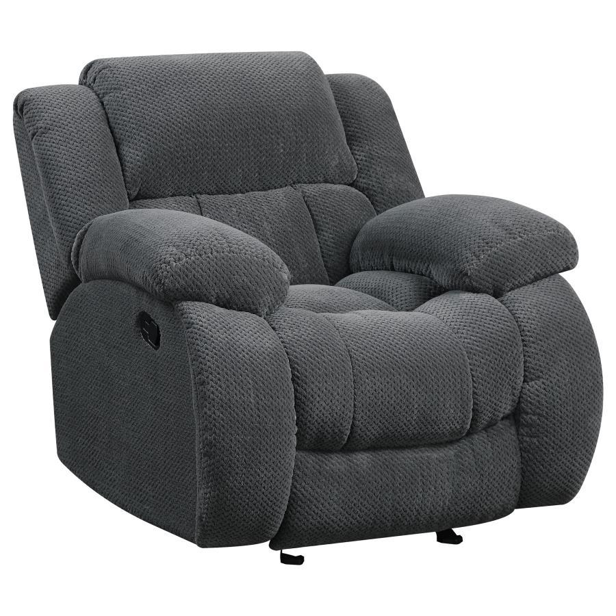 Coaster Fine Furniture Weissman - Upholstered Padded Arm Glider Recliner - Gray | Meri Furniture
