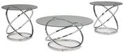 Hollynyx - Occasional Table Set (Set of 3) - Chrome Finish