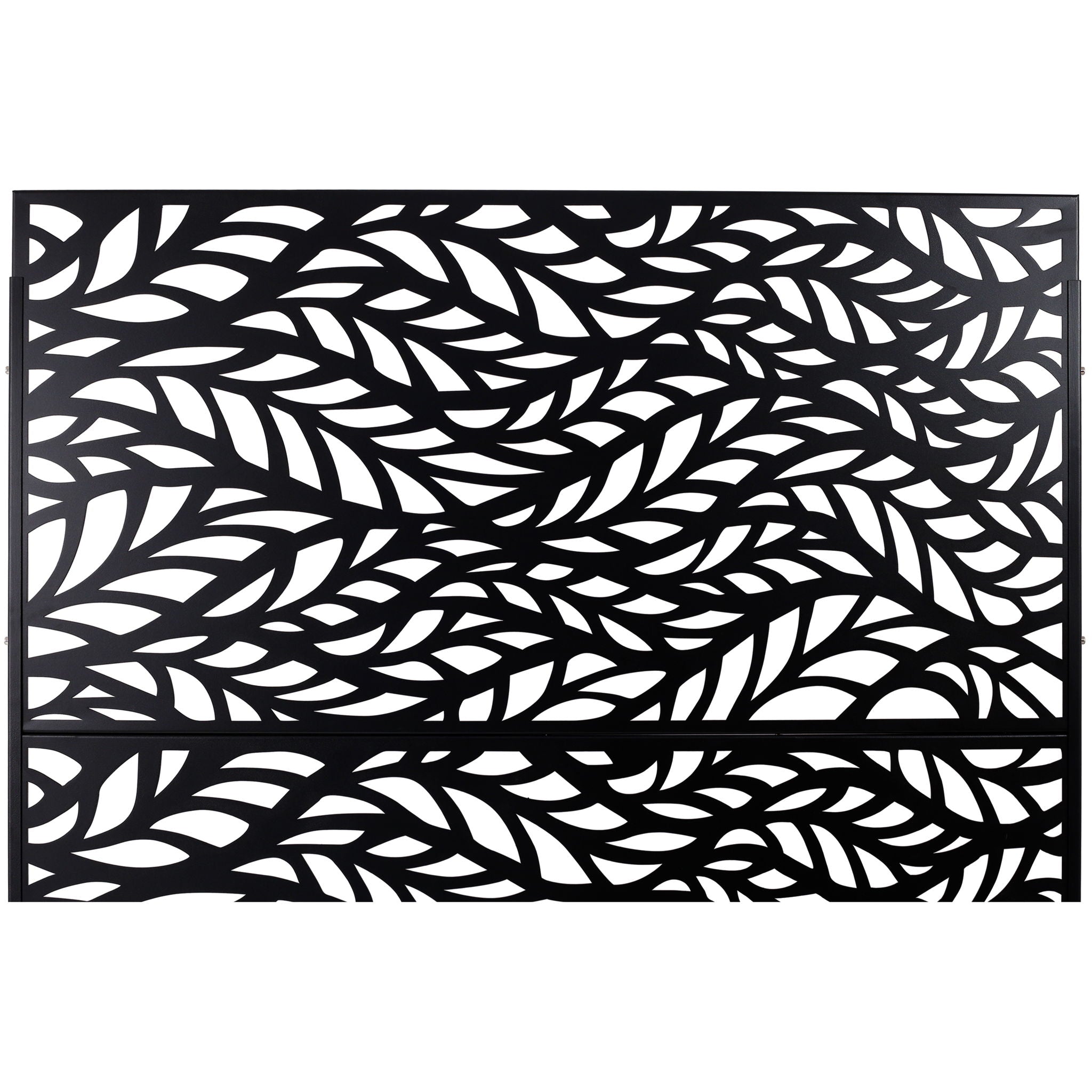 Outdoor & Indoor Privacy Screen Metal Privacy Screen, Freestanding Decorative Privacy Screen For Deck Balcony Patio - Black
