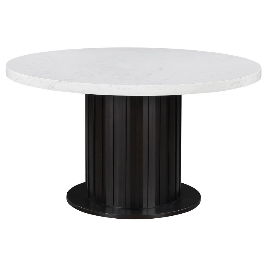 Coaster Fine Furniture Sherry - Round Marble Top Dining Table Set | Meri Furniture