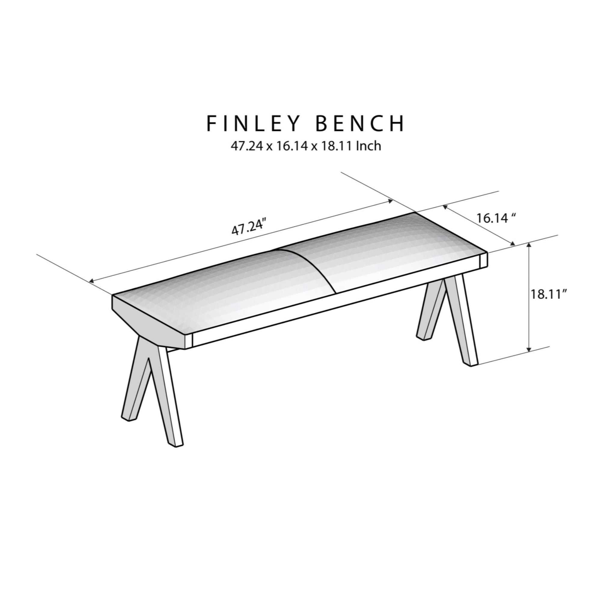 Chad - Mid-Century Modern Leather Bench - Brown / Tan