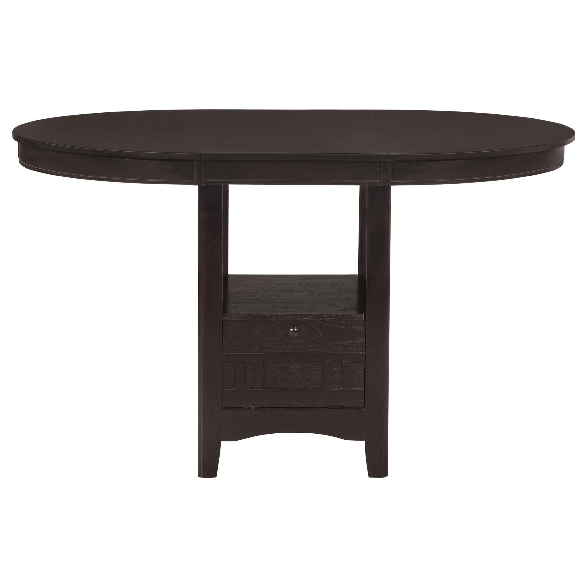 Lavon Oval 60-inch Counter Height Extension Dining Table Espresso
