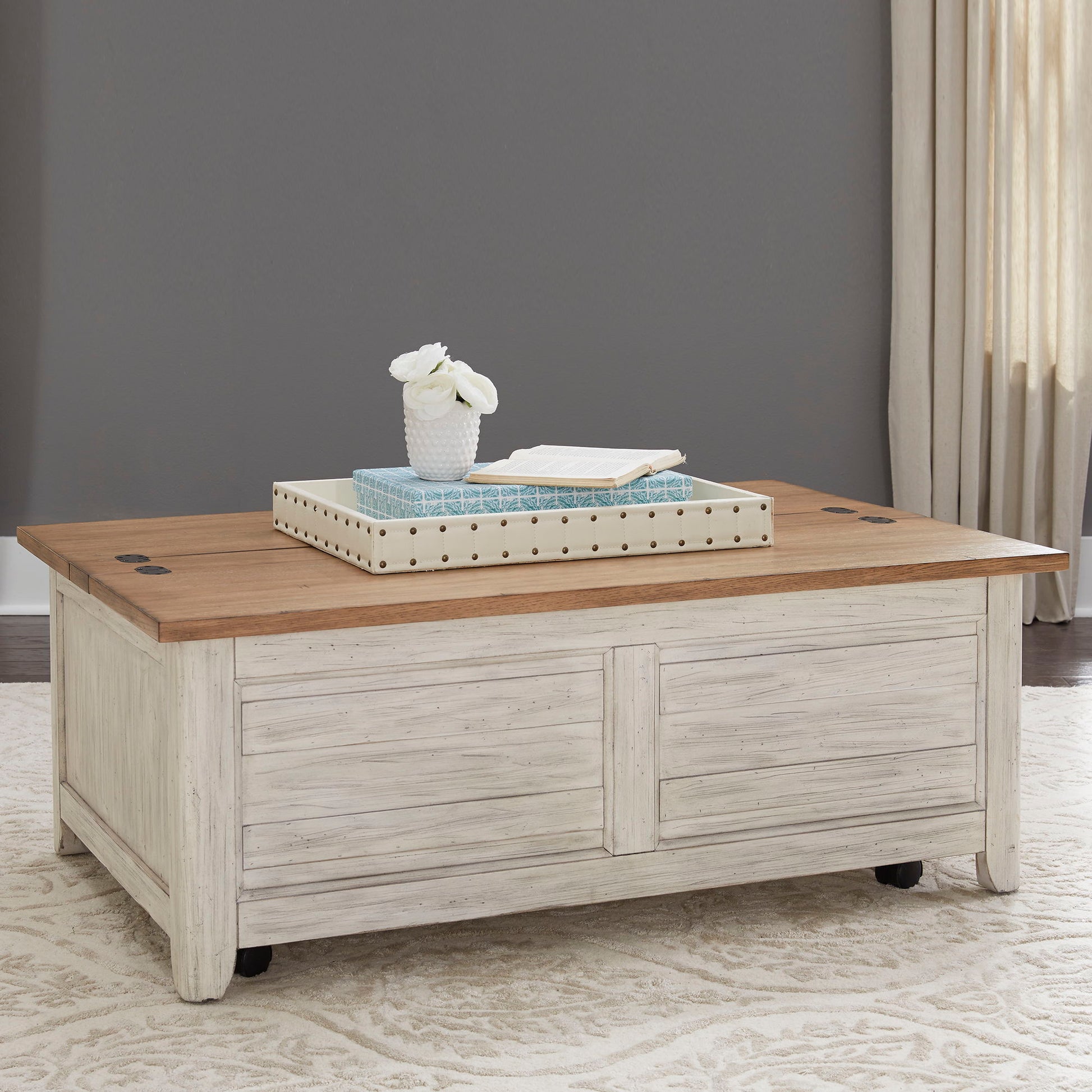 Liberty Furniture Farmhouse Reimagined - Storage Trunk - White | Meri Furniture