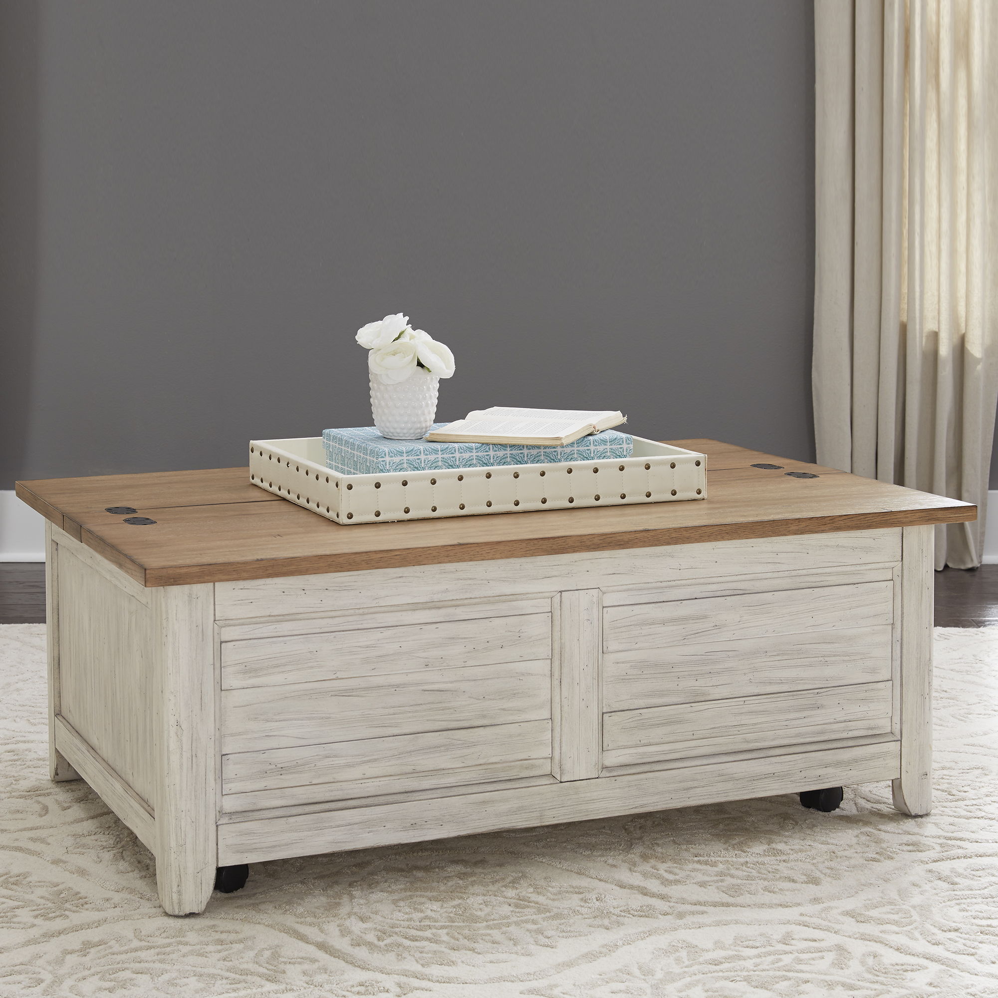 Liberty Furniture Farmhouse Reimagined - Storage Trunk - White | Meri Furniture