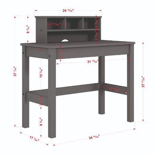 Logan - Writing Desk - Gray