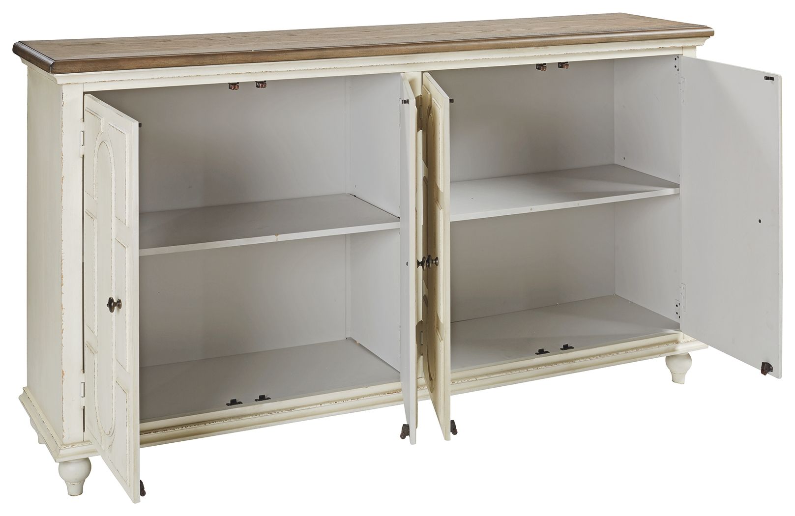 Ashley Furniture Roranville - Antique White - Accent Cabinet | Meri Furniture