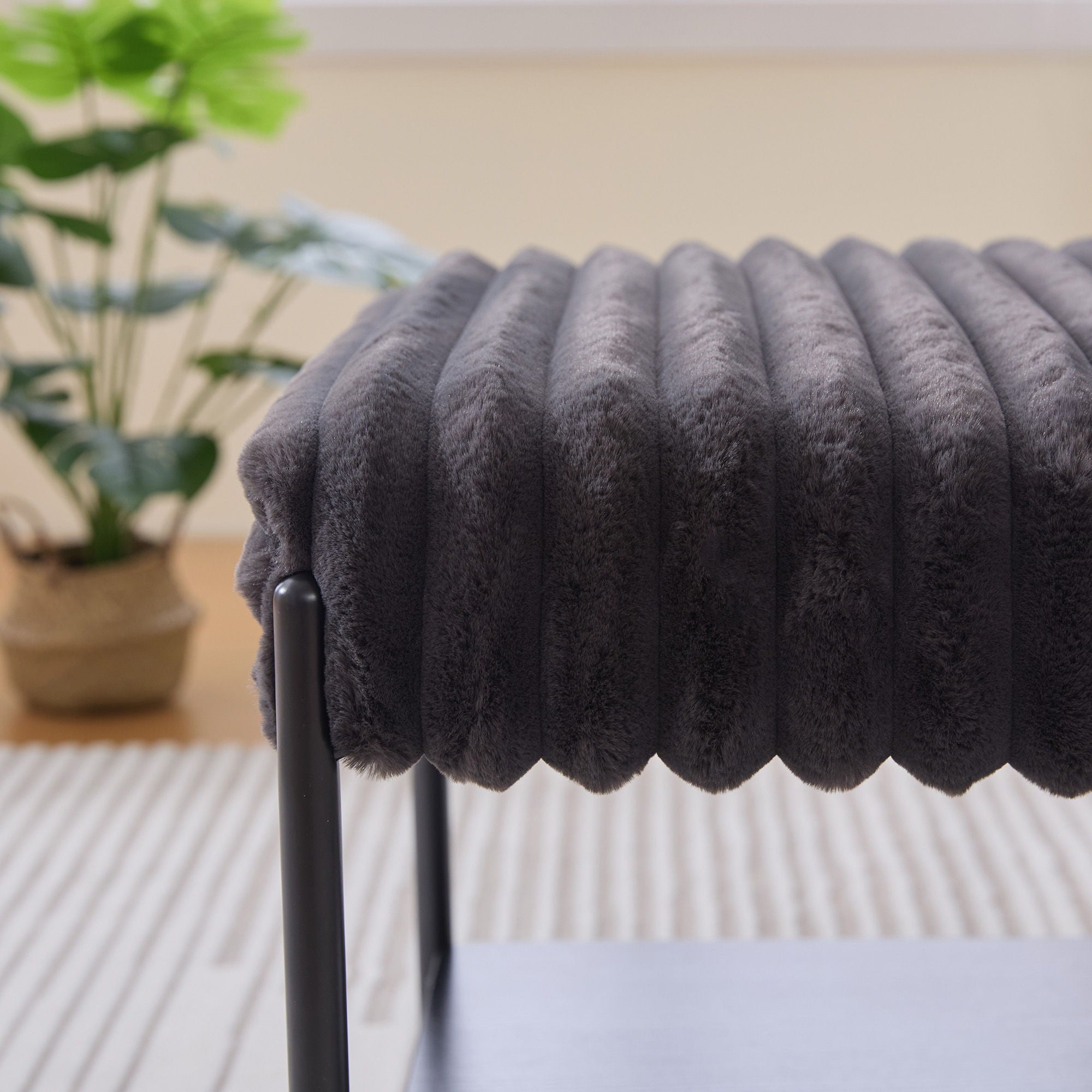 Upholstered Ottoman Coffee Table Foot Rest With Open Storage