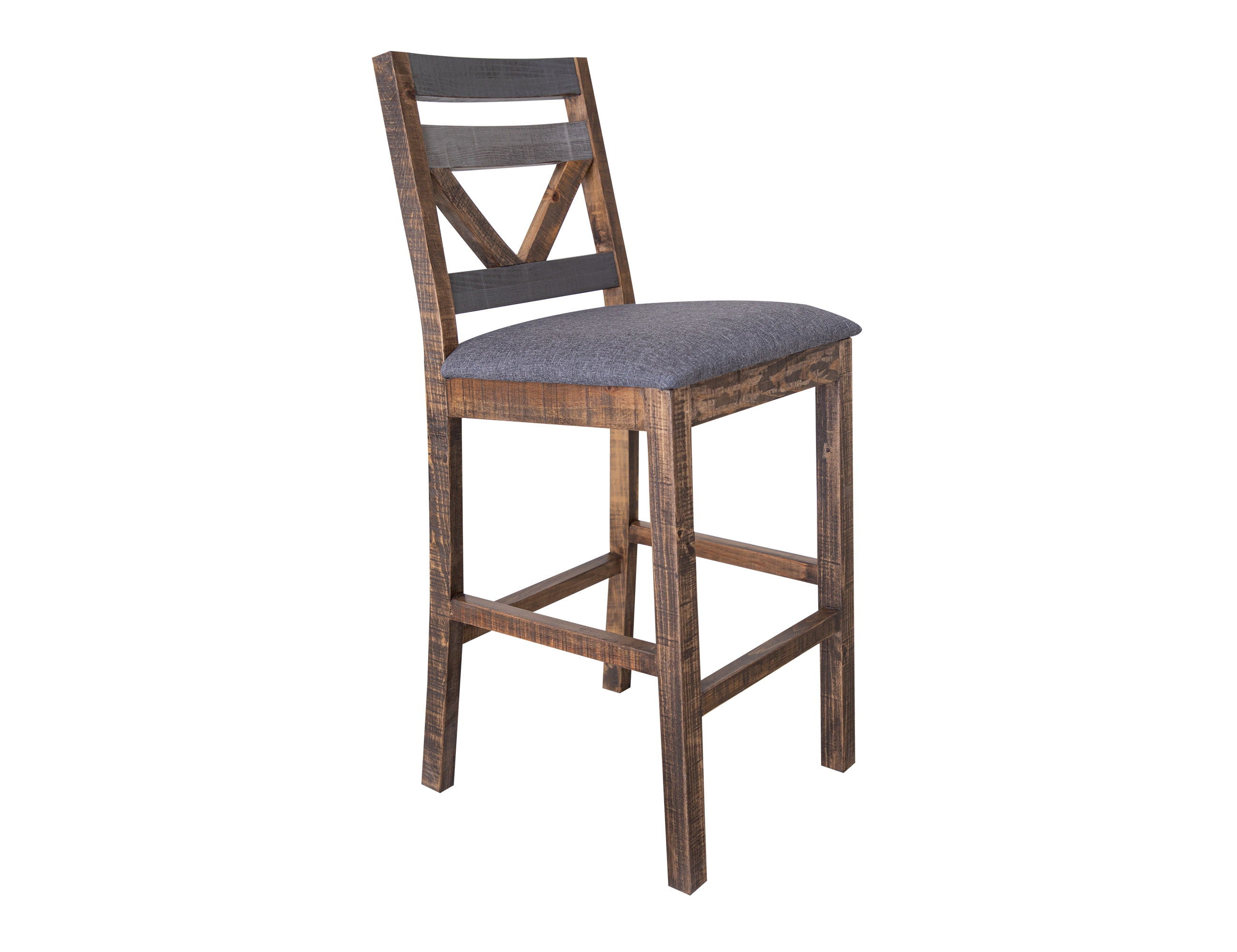 International Furniture Direct Loft Brown - Barstool (Set of 2) - Two Tone Gray / Brown | Meri Furniture