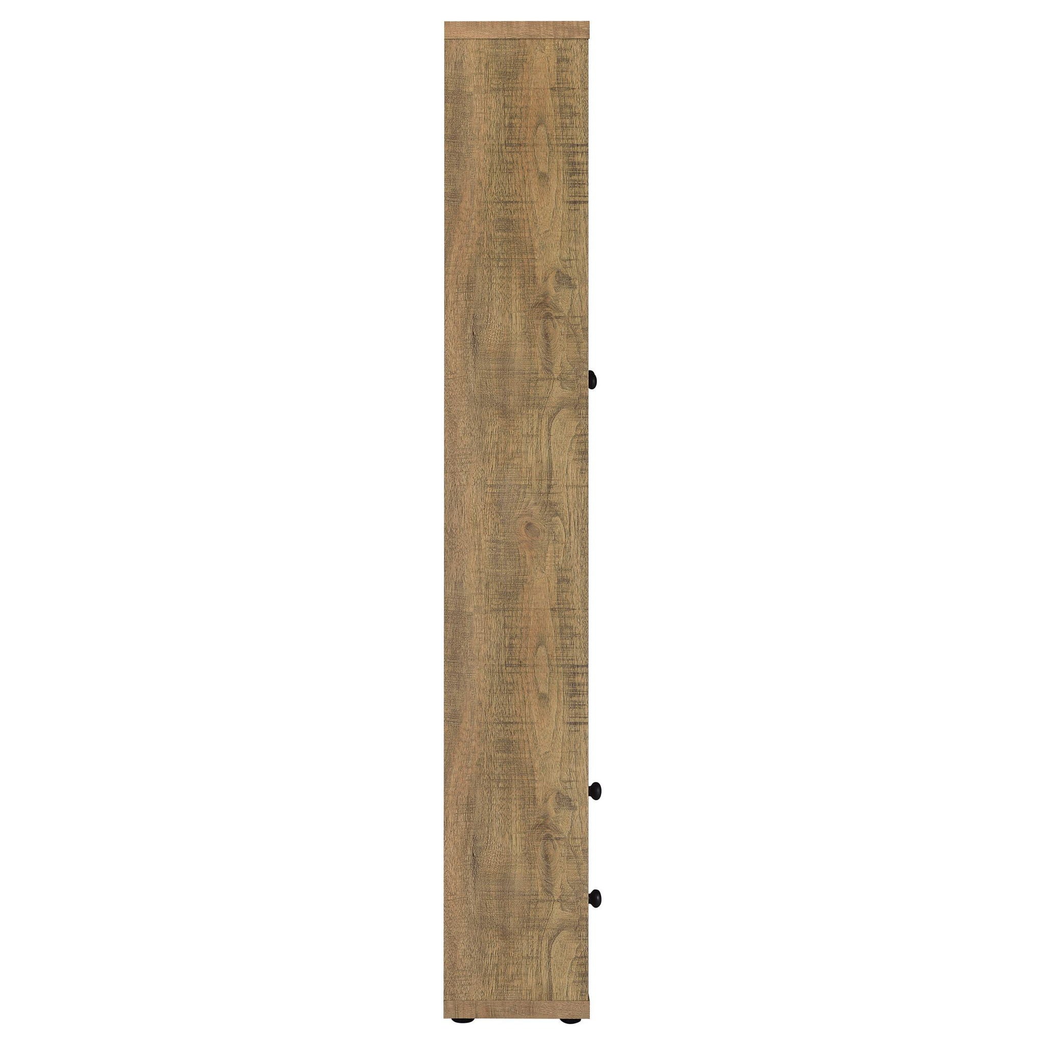 Hawthorne 4-shelf Glass Door Tall Cabinet with Drawers Mango