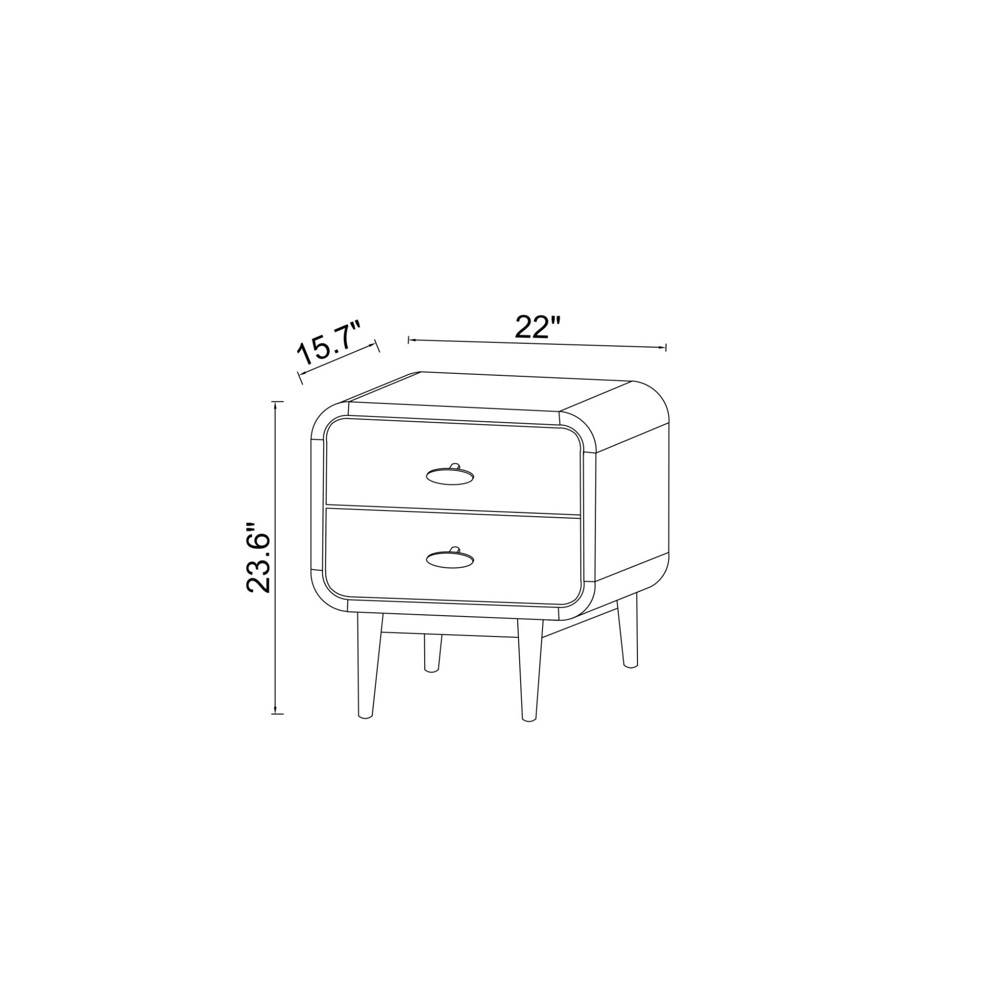 Alexa - Mid-Century Modern Style Night Stand - Brown