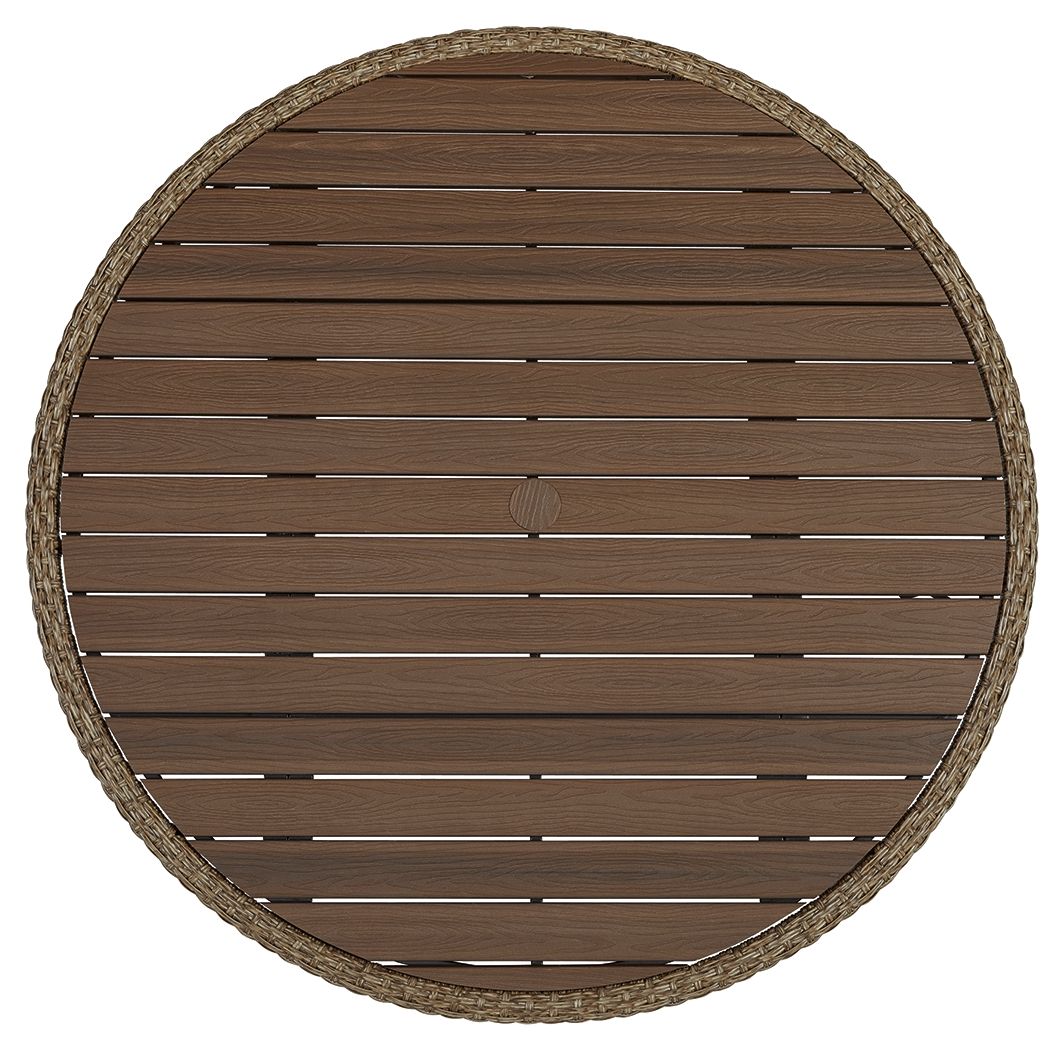 Ashley Furniture Amaris - Brown / Black - Round Dining Table | Meri Furniture