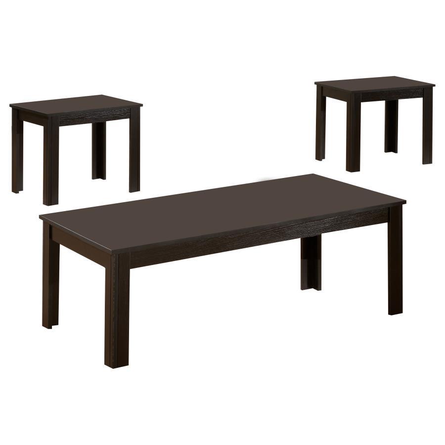 Coaster Fine Furniture Elias - 3 Piece Engineered Wood Coffee Table Set - Black | Meri Furniture