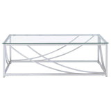 Lille - Rectangular Glass Top Coffee Table - Chrome