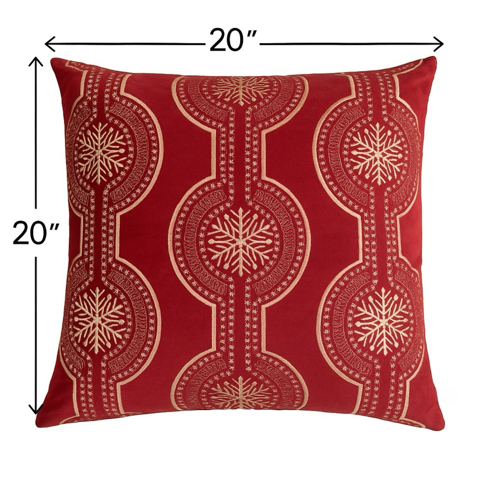 Holiday Throw Pillow With Snowflake Embroidery