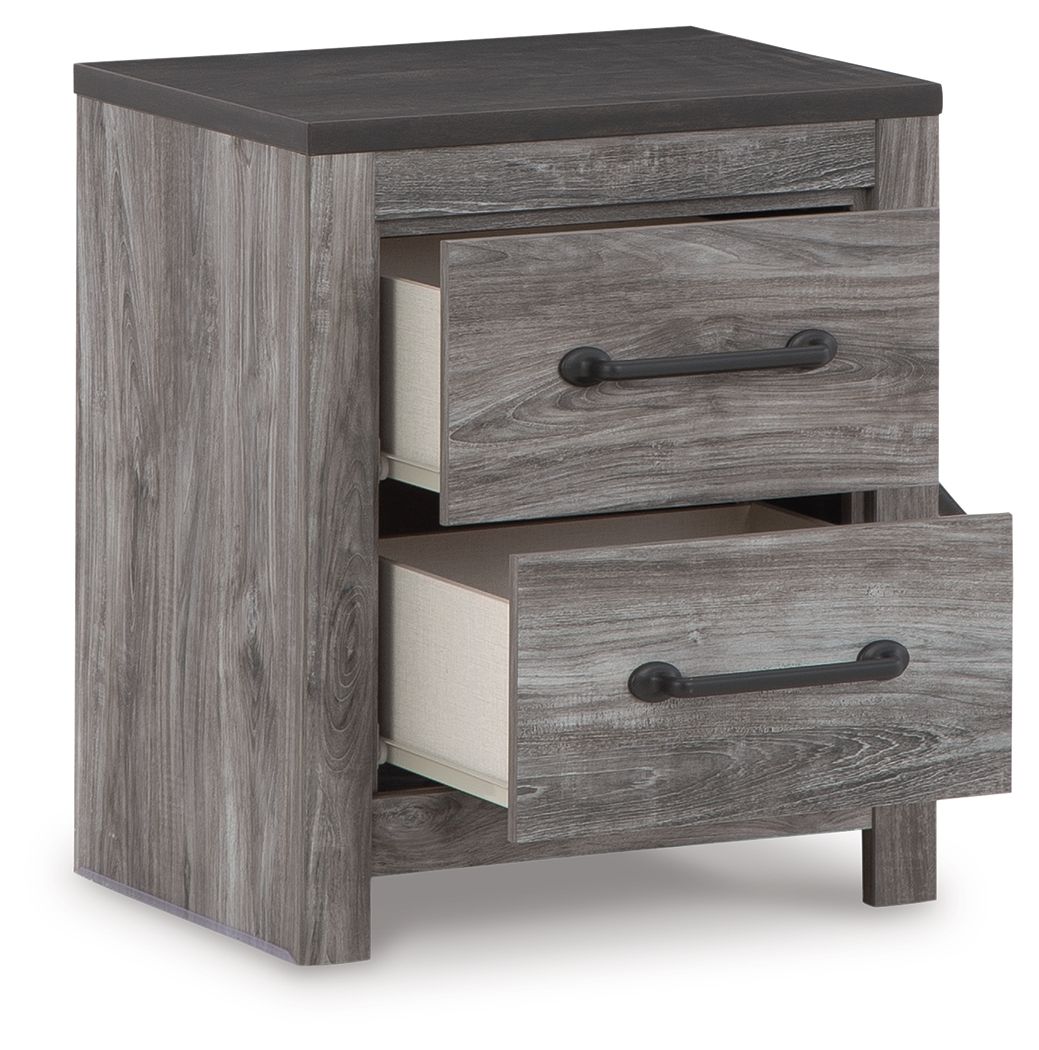 Signature Design by Ashley® Bronyan - Dark Gray - Two Drawer Night Stand | Meri Furniture
