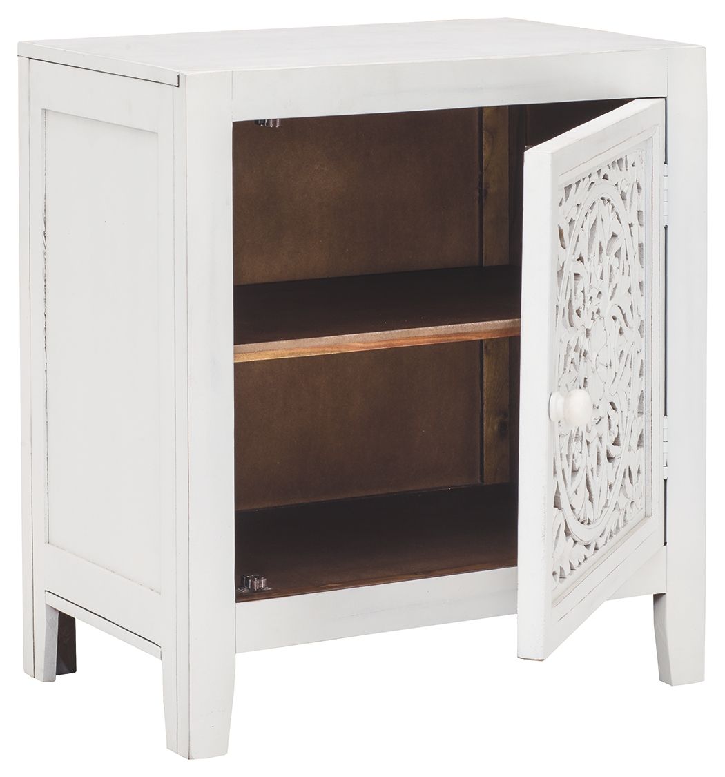 Ashley Furniture Fossil - White - Accent Cabinet | Meri Furniture