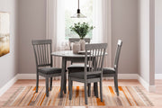 Signature Design by Ashley® Shullden - Gray - 5 Pc. - Drop Leaf Table, 4 Side Chairs | Meri Furniture